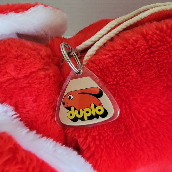 Vintage Red Storage Lego Duplo Red Rabbit Bunny Plush Animal + Train blocks 1984 - Picture 4 of 8